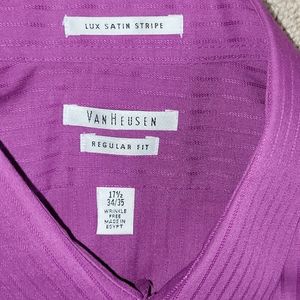 New Van Heusen 17.5, 34/35 wild orchid (purple) casual dress shirt